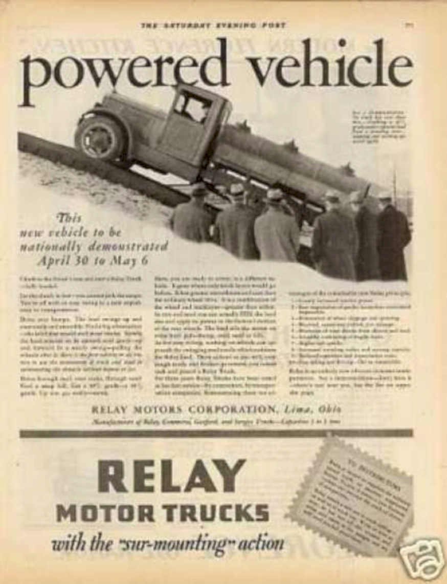 Relay Motors Truck Vintage Retro Advert Ads A4 Photo Print