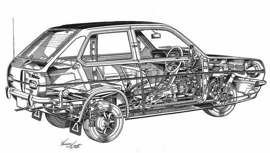 Reliant Robin cutaway A4 Photo Print