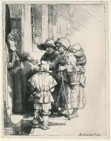 Rembrandt Beggars At The Door 1648 A4 Photo Print