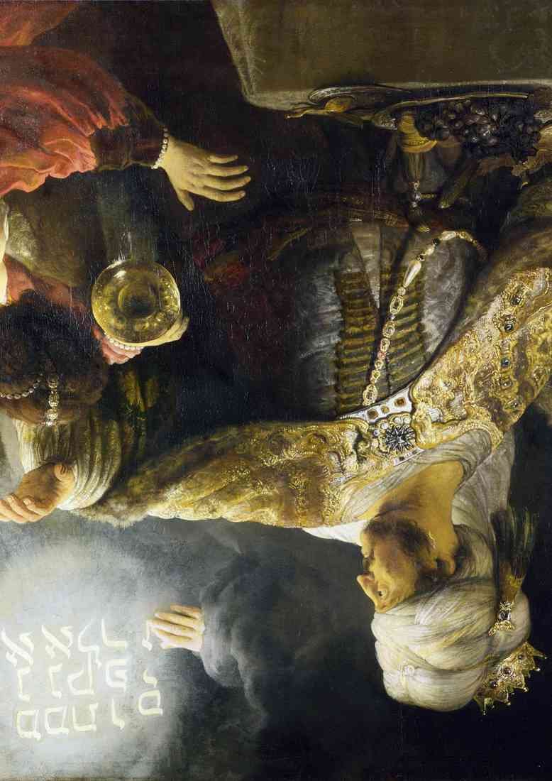 Rembrandt Belshazzars Feast Belshazzars croped A4 Photo Print