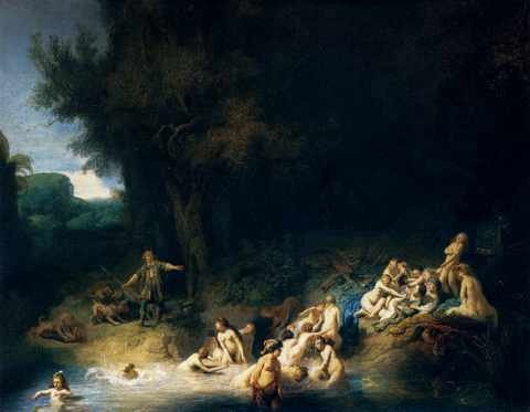 Rembrandt DianBathing With The Stories Of Actaeon And Callisto A4 Photo Print