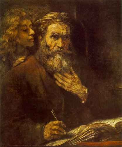 Rembrandt Evangelist Matthew A4 Photo Print