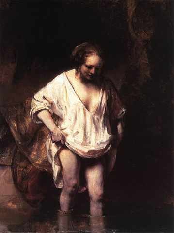 Rembrandt Hendrickje Bathing In River A4 Photo Print