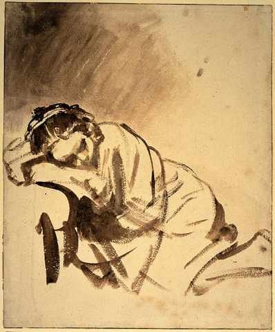 Rembrandt Hendrickje Sleeping C1655 A4 Photo Print