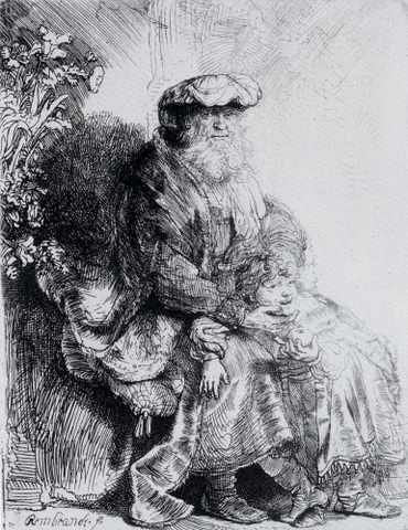 Rembrandt Jacob Caressing Benjamin A4 Photo Print