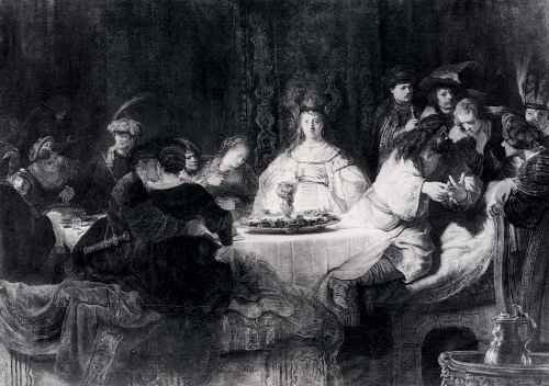 Rembrandt Rembrandt Samson Posing The Riddle At His Wedding Feast A4 Photo Print