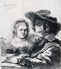 Rembrandt Rembrandt Self Portrait With Saskia  A4 Photo Print