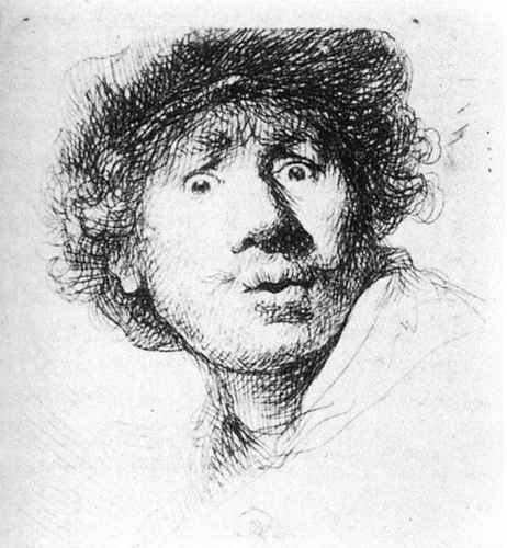 Rembrandt Self Portrait Staring A4 Photo Print