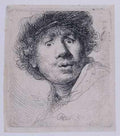 Rembrandt Self Portrait With Cap Openmouthed A4 Photo Print