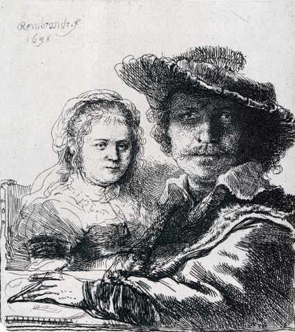 Rembrandt Self Portrait With Saski A4 Photo Print