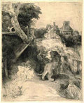 Rembrandt St Jerome Reading in an Italian Landscape SIL A4 Photo Print