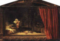 Rembrandt The Holy Family with a Curtain A4 Photo Print