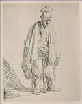 Rembrandt a beggar standing and leaning on a stick 1632 Art A4 Photo Print