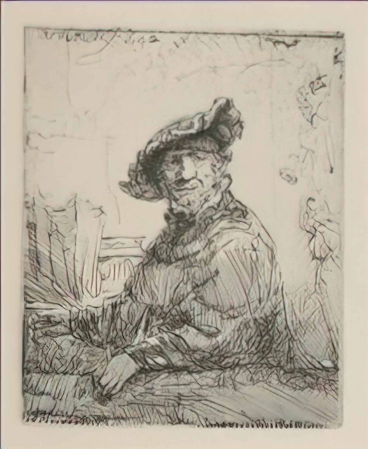 Rembrandt a man in an arboug 1642 Art A4 Photo Print