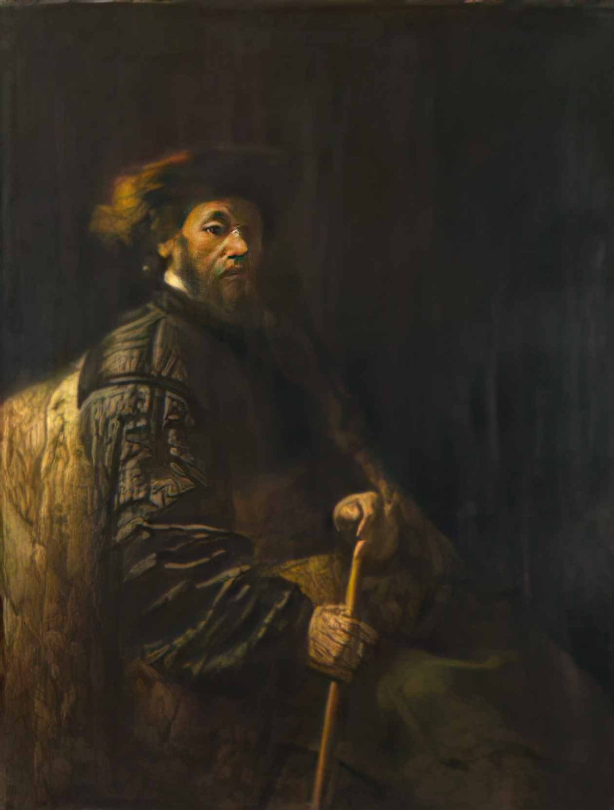 Rembrandt a seated man Art A4 Photo Print