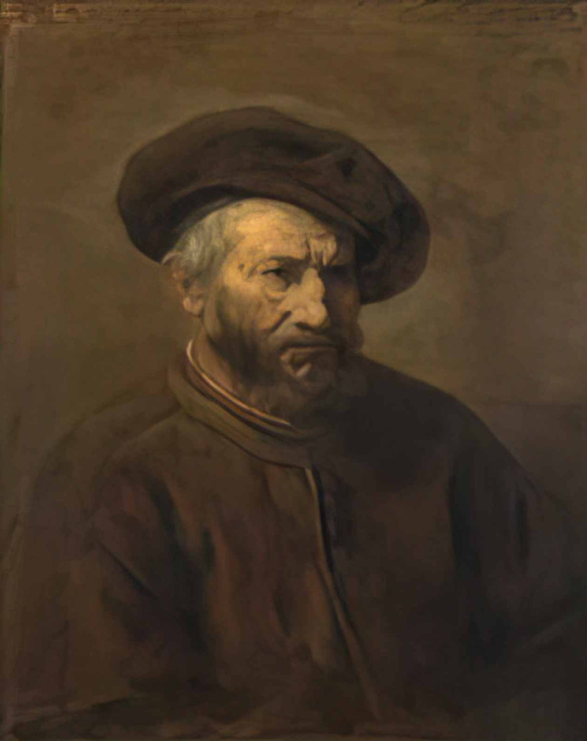 Rembrandt a study of an elderly man in a cap Art A4 Photo Print