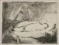 Rembrandt a woman lying on a bed 1658 Art A4 Photo Print