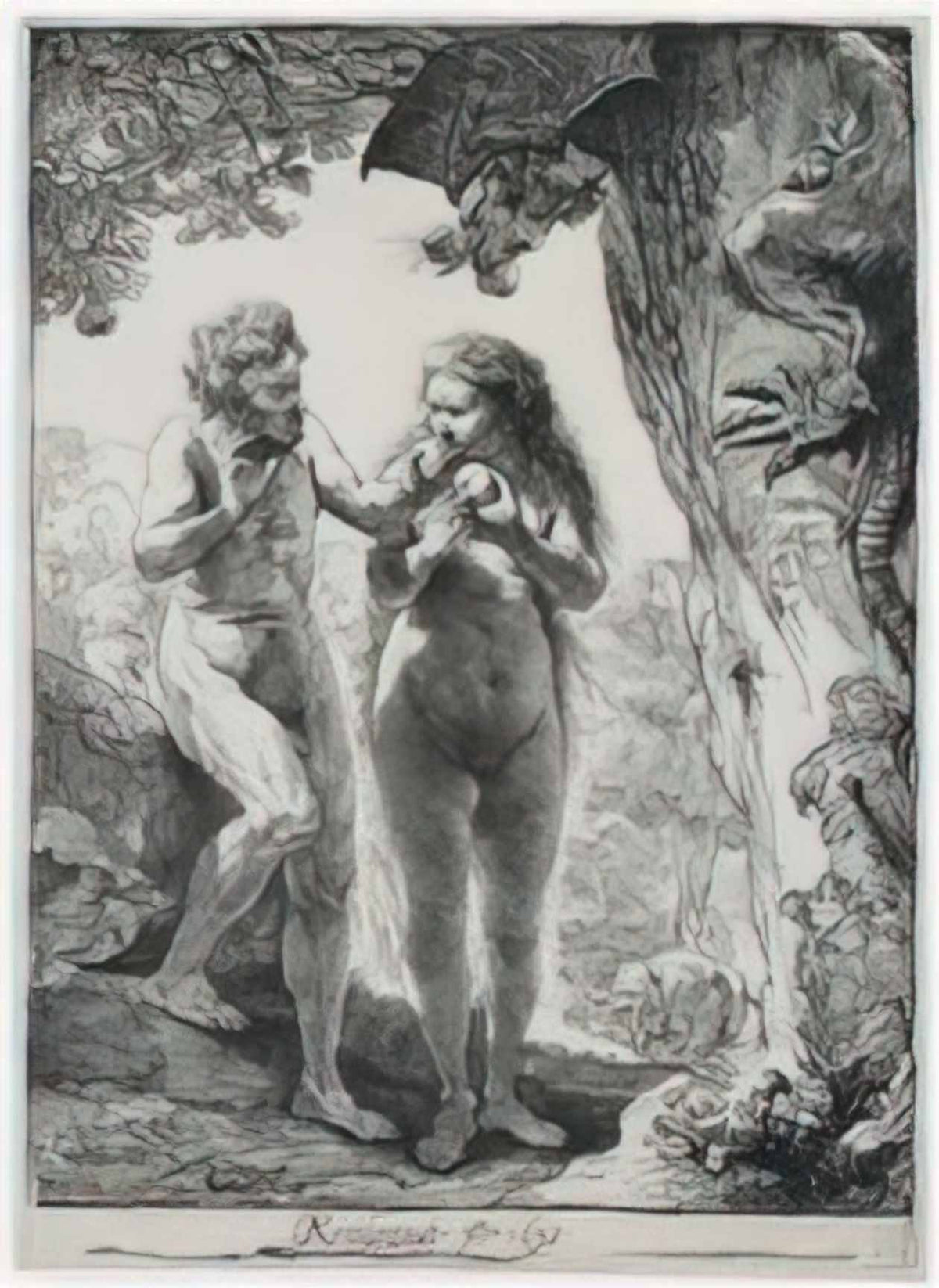 Rembrandt adam and eva 1638 Art A4 Photo Print