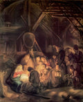 Rembrandt adoration of the shepherds 1646 Art A4 Photo Print