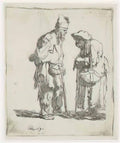 Rembrandt beggar man and beggar woman conversing 1630 Art A4 Photo Print