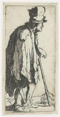 Rembrandt beggar with a crippled hand leaning on a stick 1629 Art A4 Photo Print