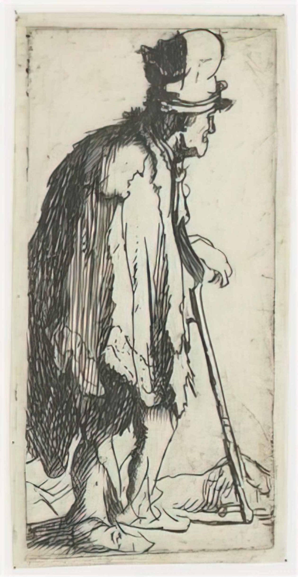 Rembrandt beggar with a crippled hand leaning on a stick 1629 Art A4 Photo Print