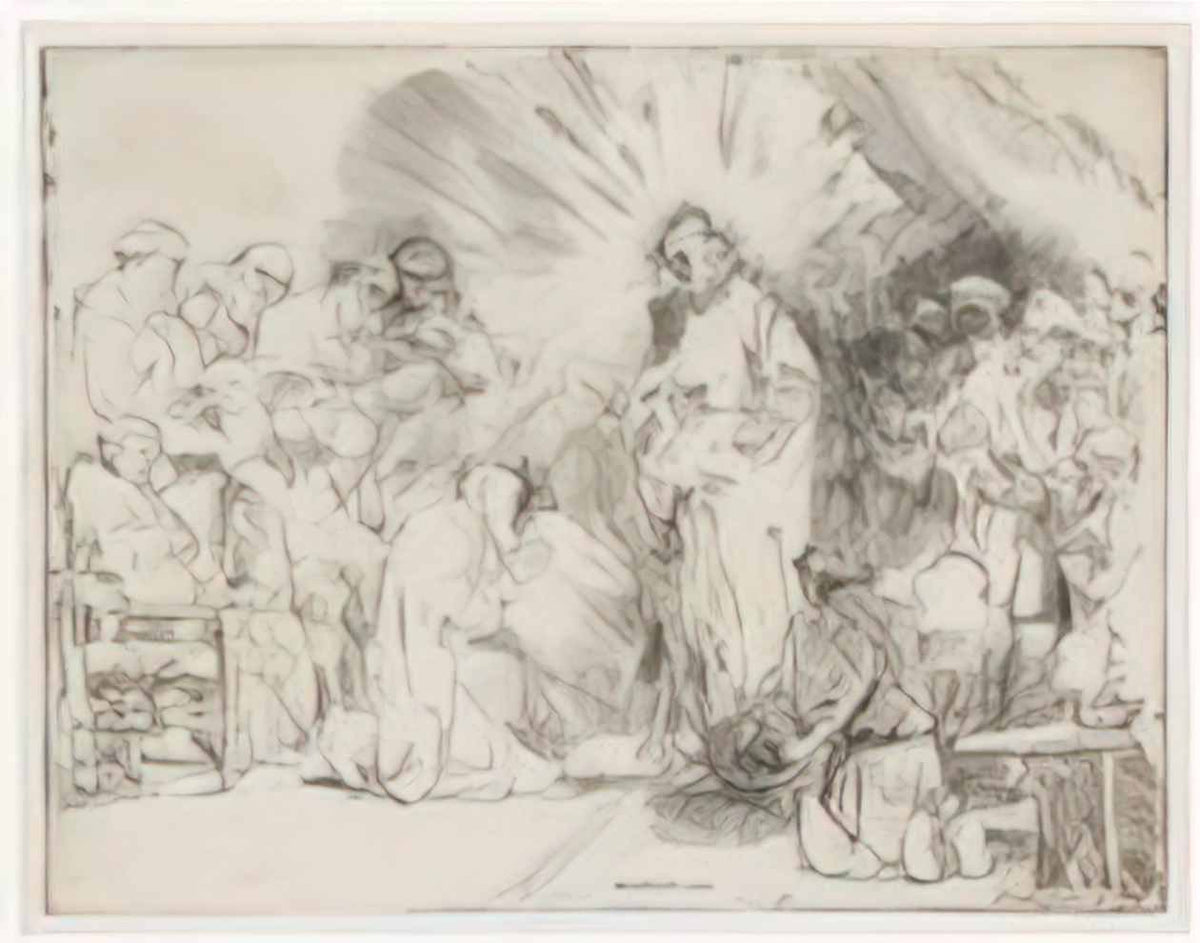 Rembrandt christ appearing to the apostles 1656 Art A4 Photo Print
