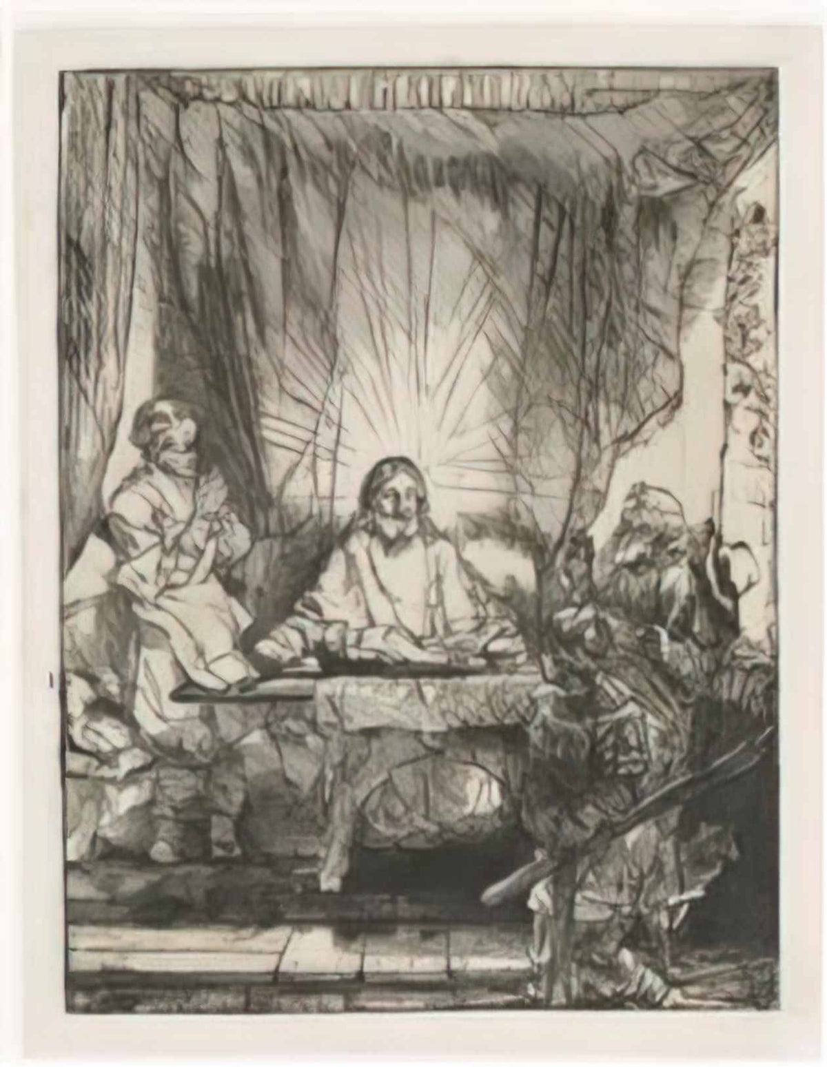 Rembrandt christ at emmaus 1654 Art A4 Photo Print
