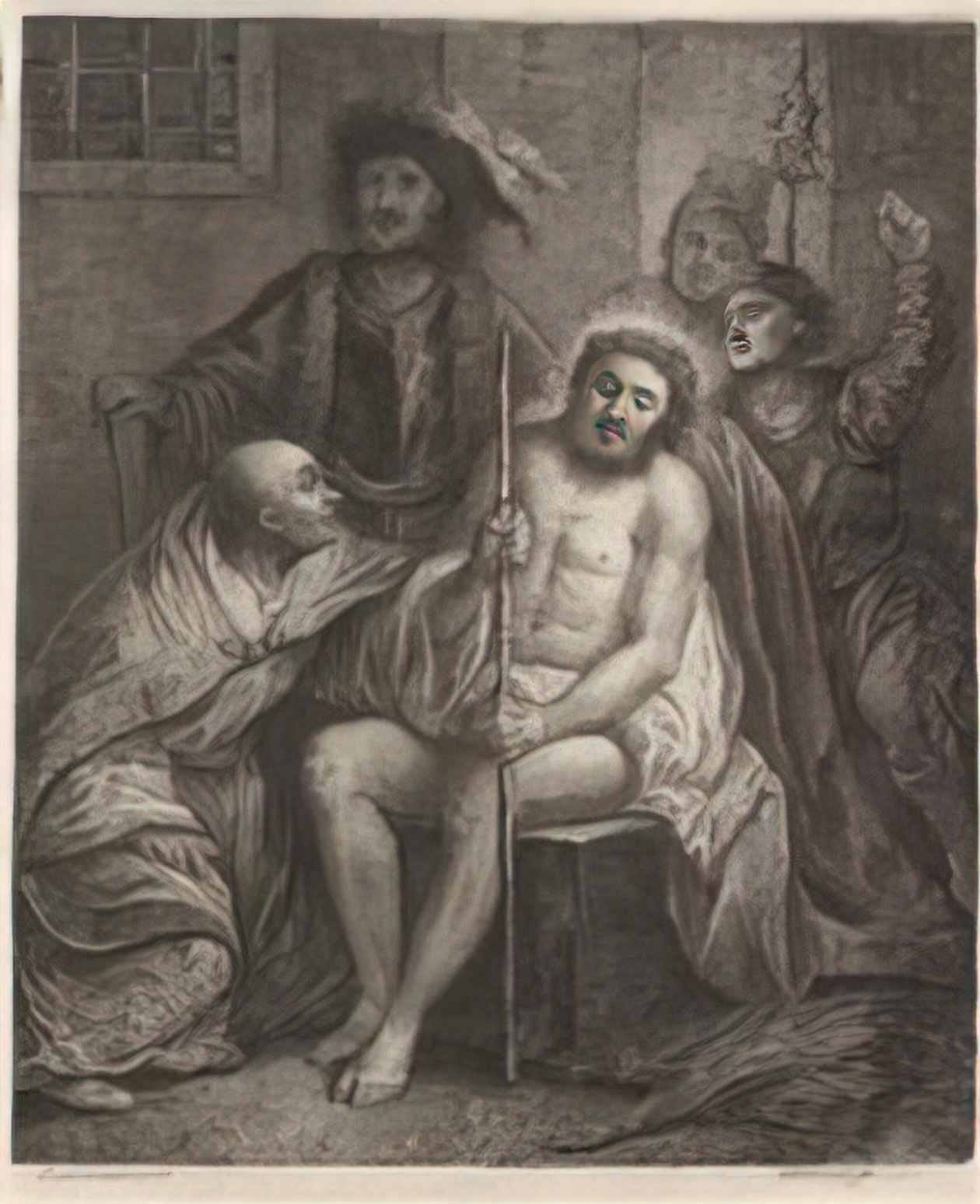 Rembrandt christ crowned with thorns Art A4 Photo Print