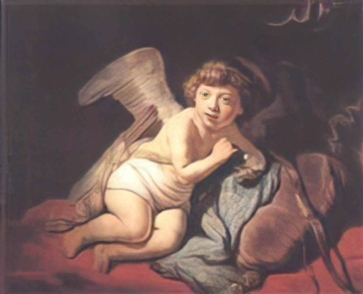 Rembrandt cupid blowing soap bubbles 1634 Art A4 Photo Print
