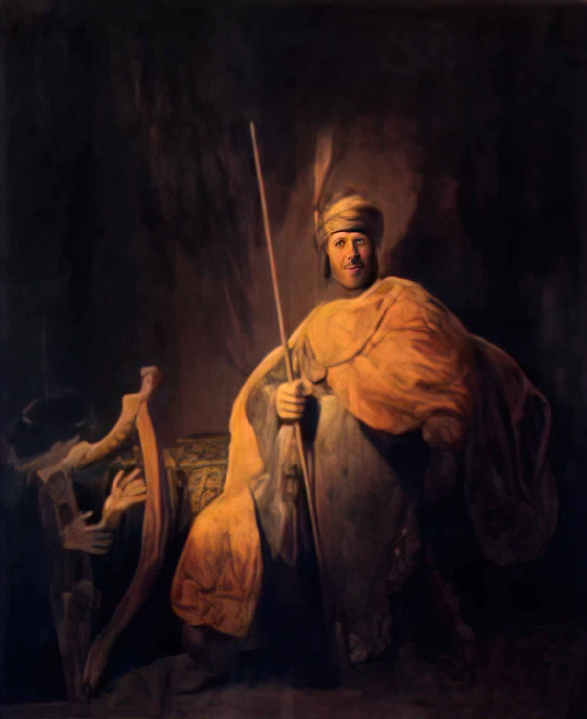 Rembrandt david playing the harp to saul Art A4 Photo Print