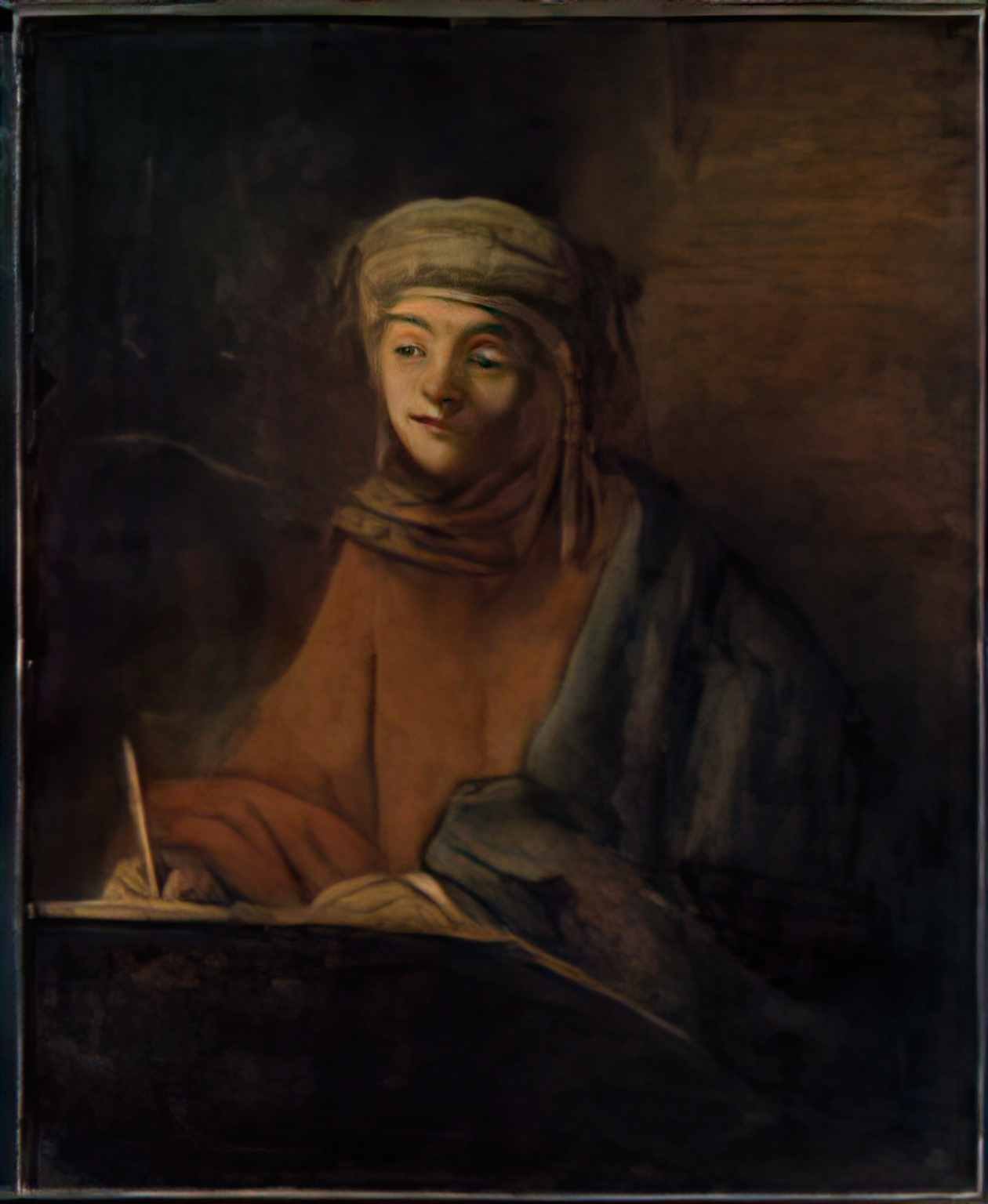 Rembrandt evangelist writing Art A4 Photo Print
