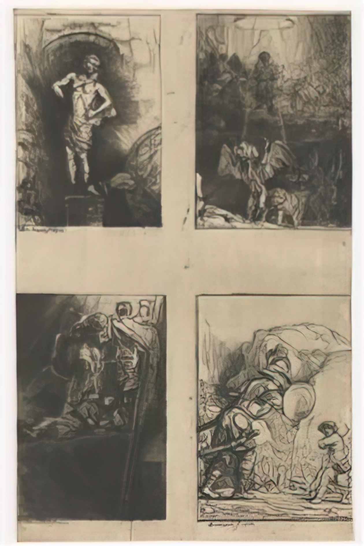 Rembrandt four illustrations to a spanish book 1655 Art A4 Photo Print