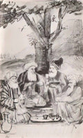 Rembrandt four orientals seated under a tree ink on paper Art A4 Photo Print