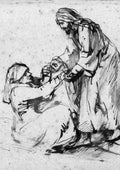 Rembrandt healing of peters mother in law Copy BW A4 Photo Print