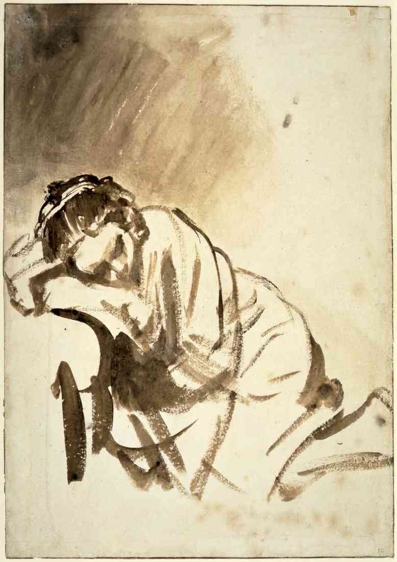 Rembrandt hendrickje sleeping crop A4 Photo Print