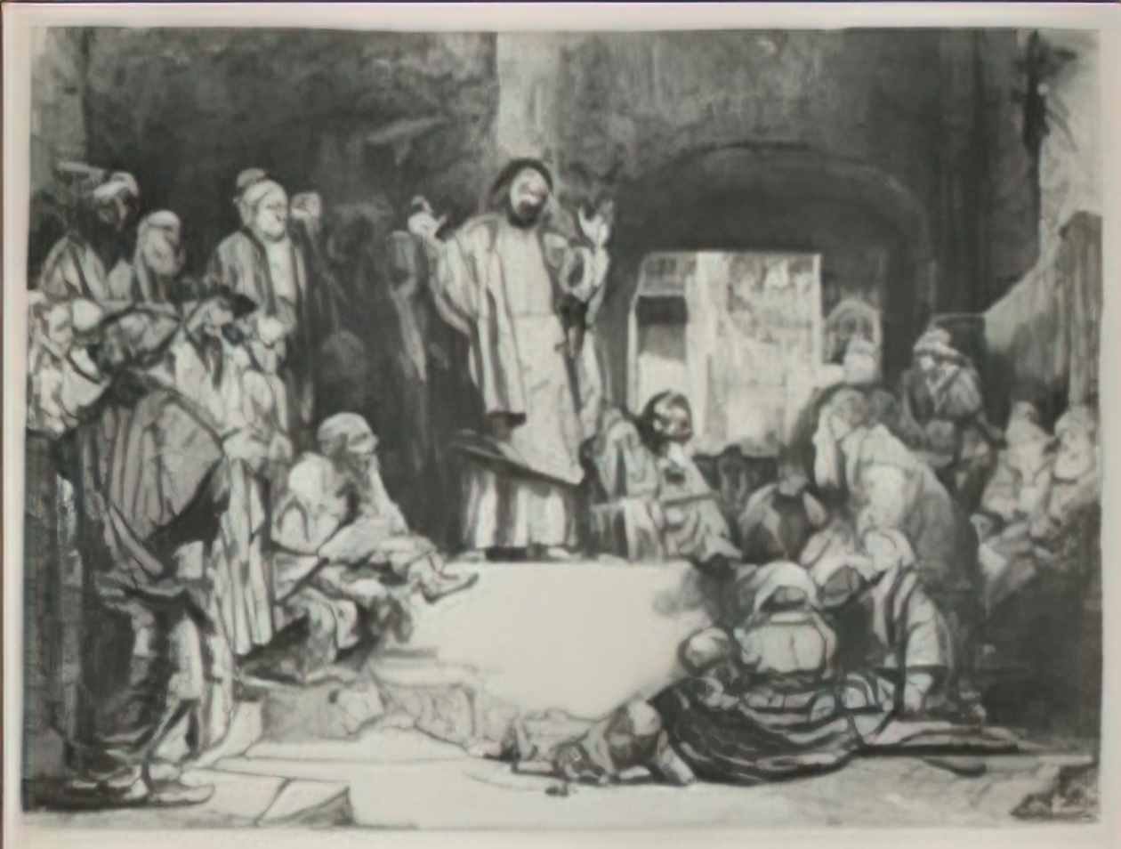 Rembrandt jesus preaching called the la tombe 1652 Art A4 Photo Print