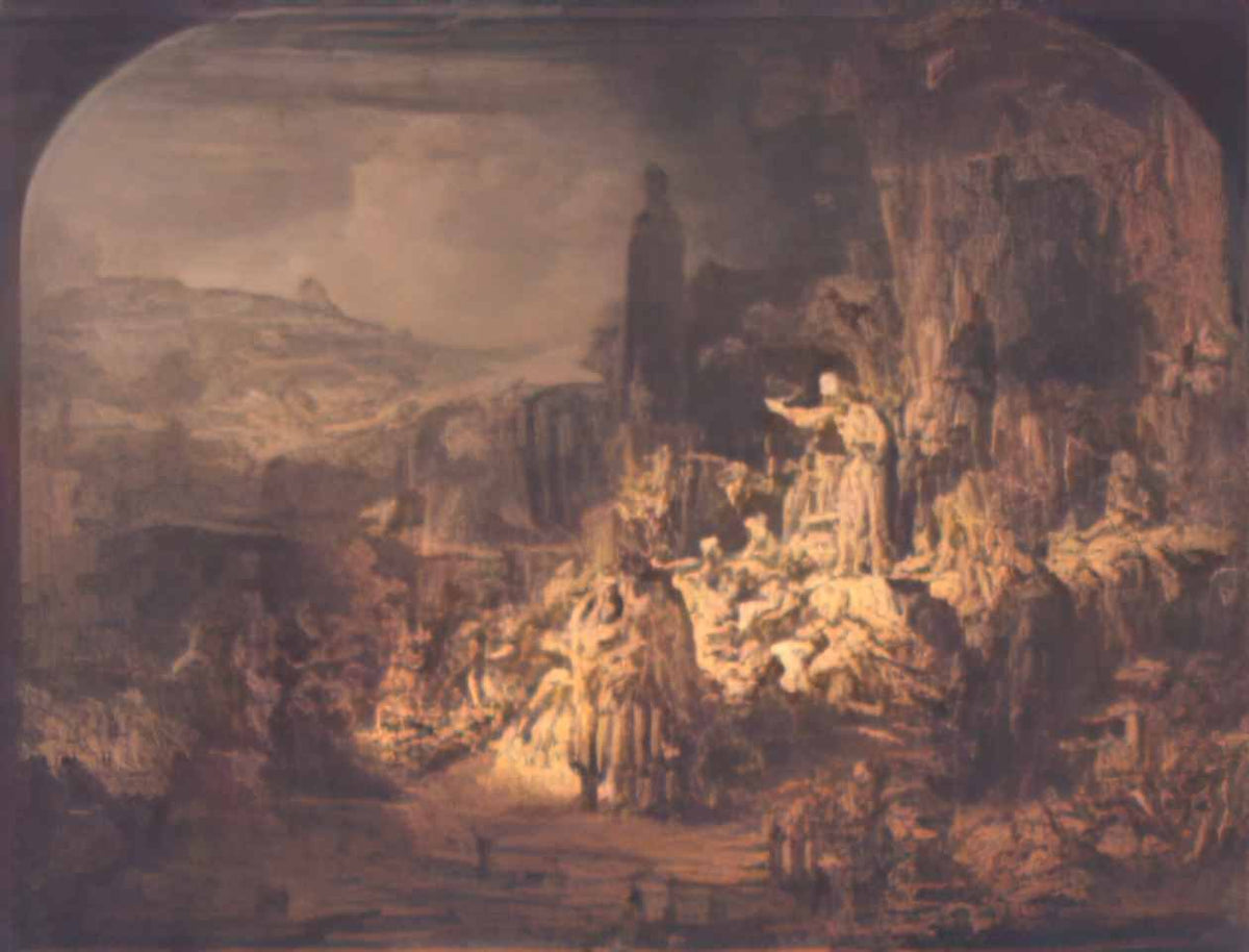 Rembrandt john the baptist preaching 1635 Art A4 Photo Print