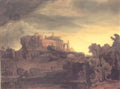Rembrandt landscape with a castle Art A4 Photo Print