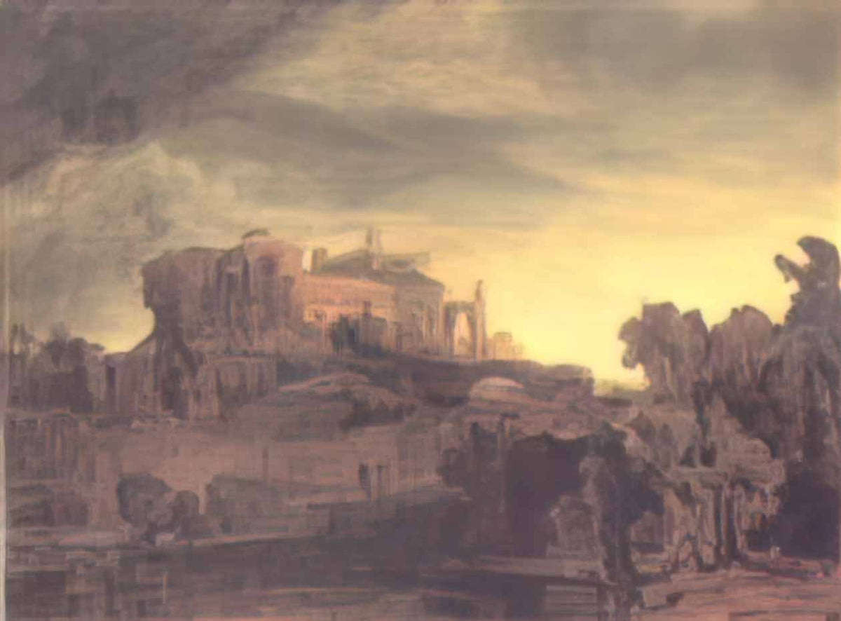 Rembrandt landscape with a castle Art A4 Photo Print