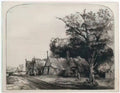 Rembrandt landscape with three huts 1650 Art A4 Photo Print