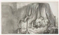Rembrandt ledikant 1646 Art A4 Photo Print