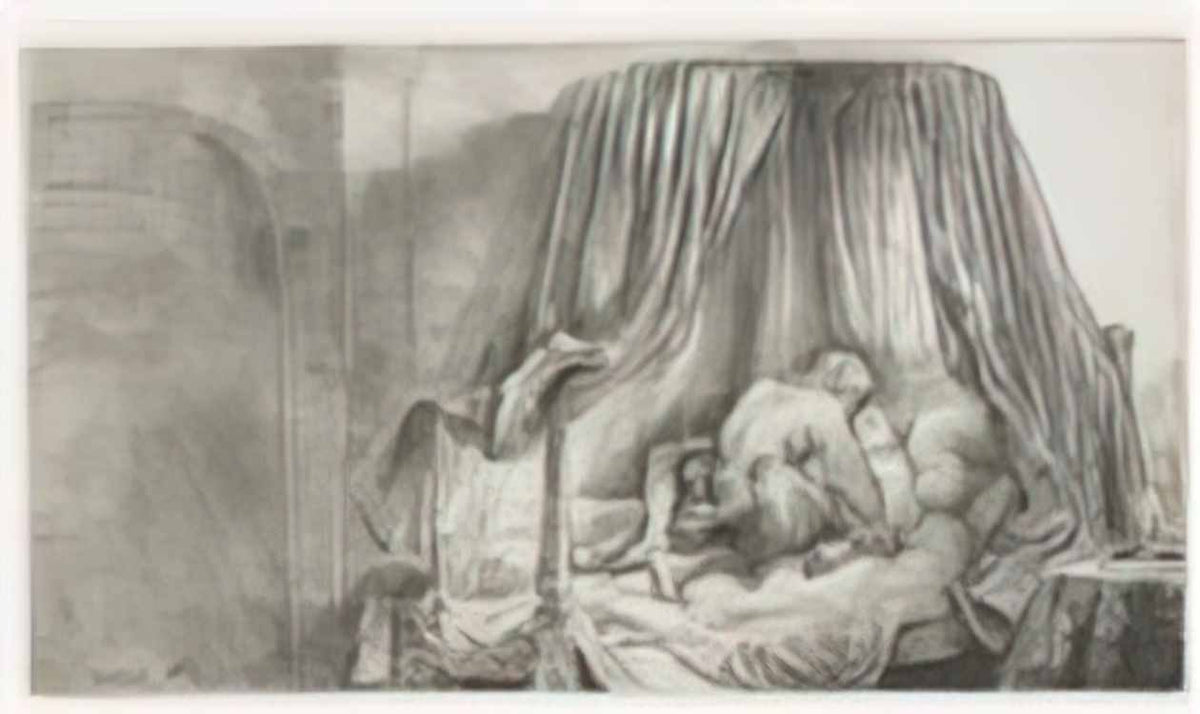 Rembrandt ledikant 1646 Art A4 Photo Print