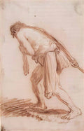 Rembrandt man pulling a rope 1628 Art A4 Photo Print