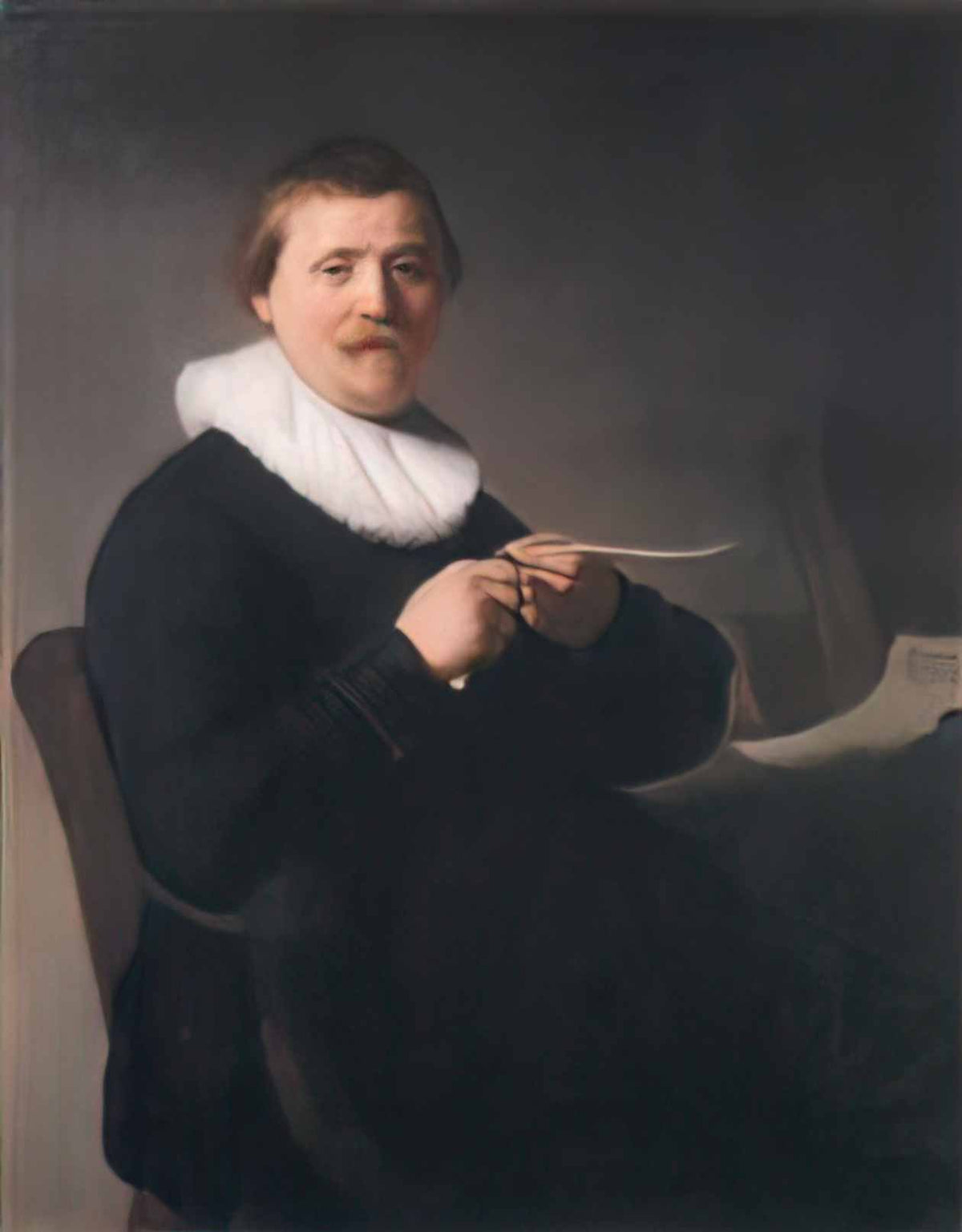 Rembrandt man sharpening a quill 1632 Art A4 Photo Print