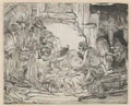 Rembrandt nativity 1654 Art A4 Photo Print