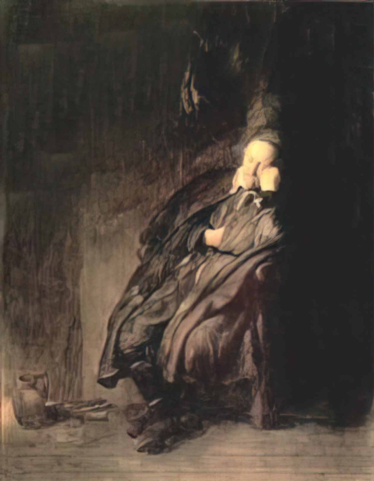 Rembrandt old man sleeping 1629 Art A4 Photo Print