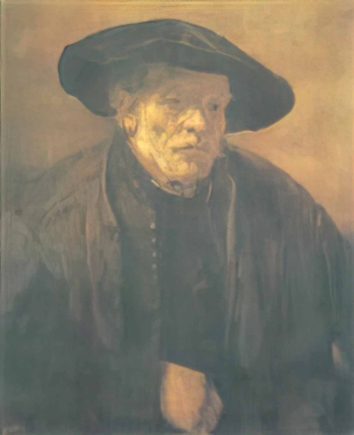 Rembrandt old man with a beret 1654 Art A4 Photo Print