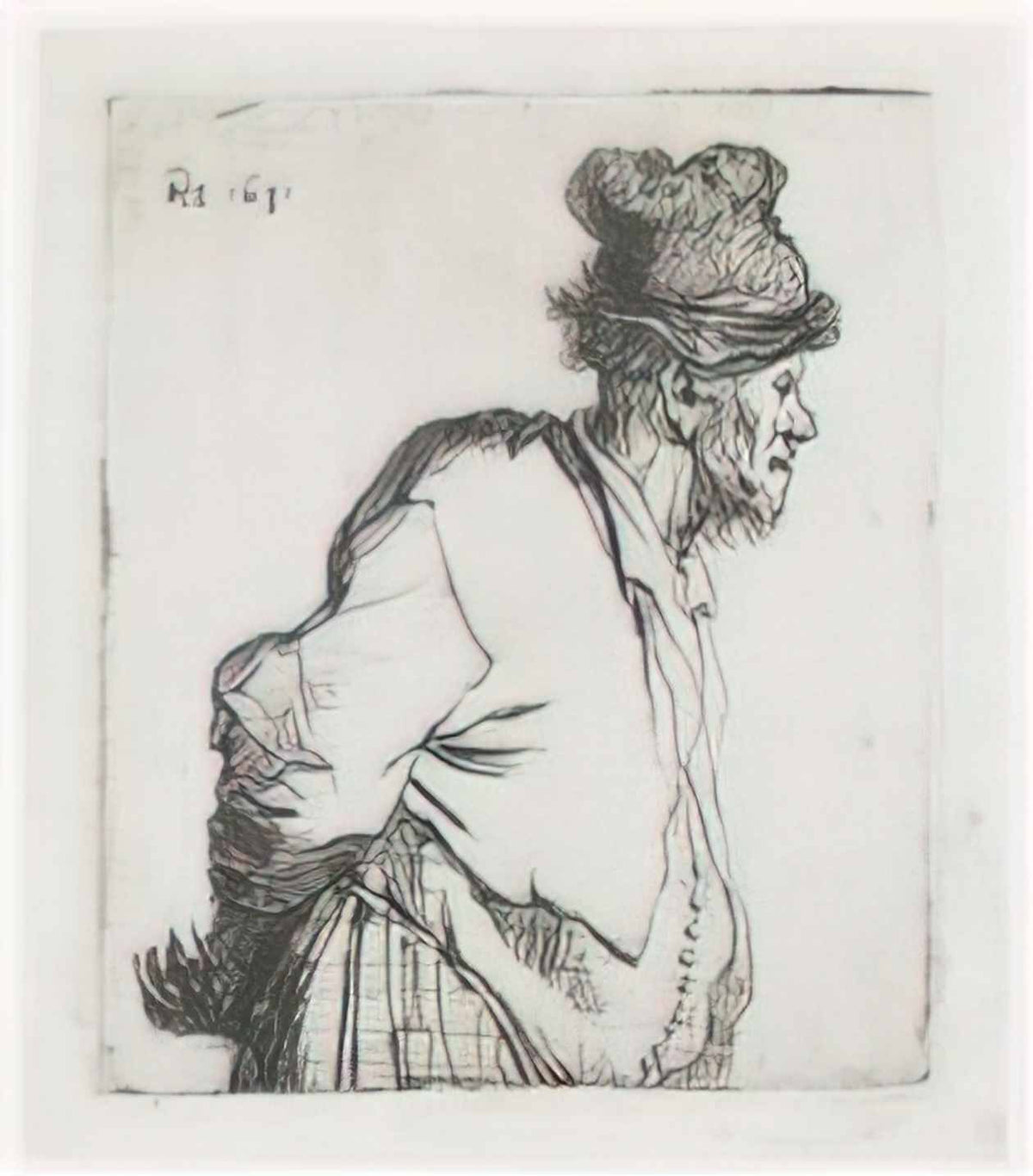 Rembrandt peasant with his hands behind his back 1631 Art A4 Photo Print