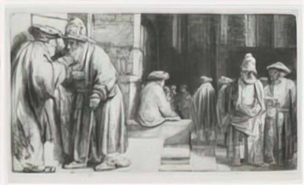 Rembrandt pharisees in the temple jews in the synagogue 1648 Art A4 Photo Print
